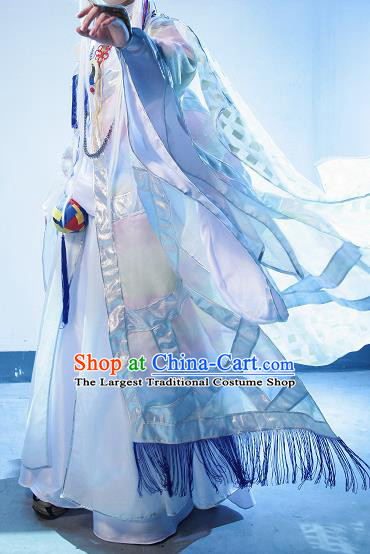 Ancient Chinese Cosplay Costume Chinese Shoes Traditional China Swordsman Clothing and Jewelry Accessories