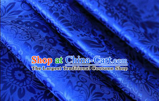 Asian Chinese Traditional Pattern Fabric Royalblue Brocade Silk Fabric Material