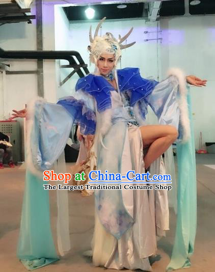 Top Grade Cosplay Fairy Costumes Chinese Ancient Female Swordsman Dress for Women