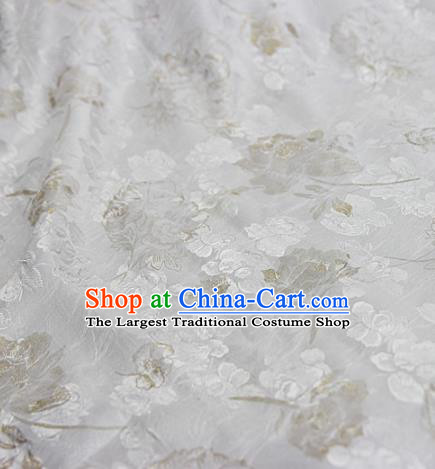 Asian Chinese Traditional Pattern Fabric White Brocade Silk Fabric Material