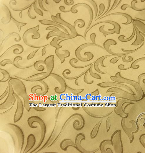 Asian Chinese Traditional Pattern Fabric Golden Brocade Silk Fabric Drapery Material