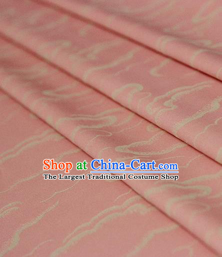 Asian Chinese Traditional Pattern Pink Silk Fabric Ancient Hanfu Brocade Fabric Drapery Material