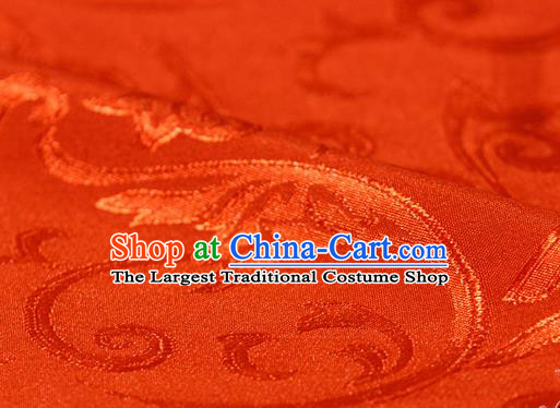 Asian Chinese Traditional Jacquard Silk Fabric Ancient Hanfu Red Brocade Fabric Drapery Material