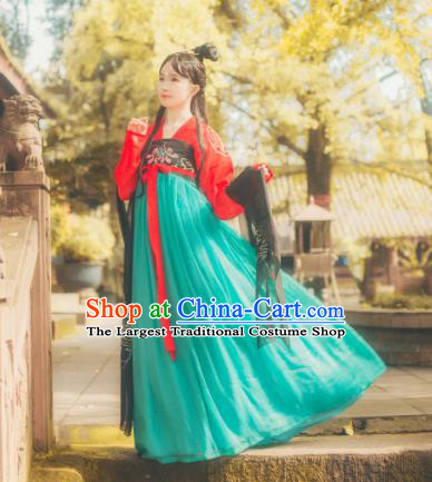Chinese Ancient Peri Hanfu Dress Tang Dynasty Palace Princess Costumes for Women