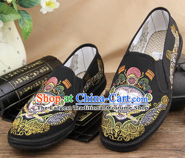 Chinese National Shoes Traditional Martial Arts Cloth Shoes Embroidery Monkey King Shoes for Men