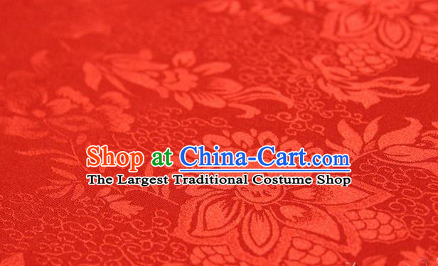 Asian Chinese Traditional Red Silk Fabric Ancient Hanfu Jacquard Brocade Fabric Drapery Material