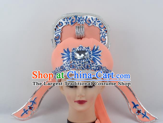 Chinese Traditional Peking Opera Niche Hats Ancient Scholar Orange Hat for Men