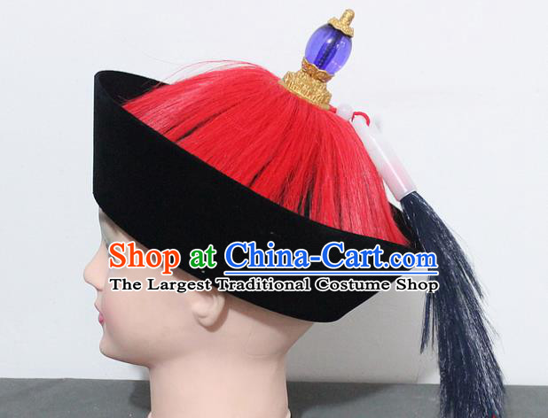 Chinese Traditional Peking Opera Hats Ancient Qing Dynasty General Hat for Men