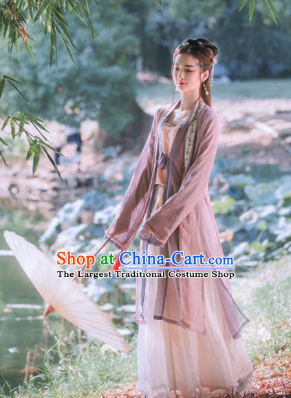 Chinese Ancient Song Dynasty Nobility Lady Hanfu Dress Traditional Embroidered Costumes for Women