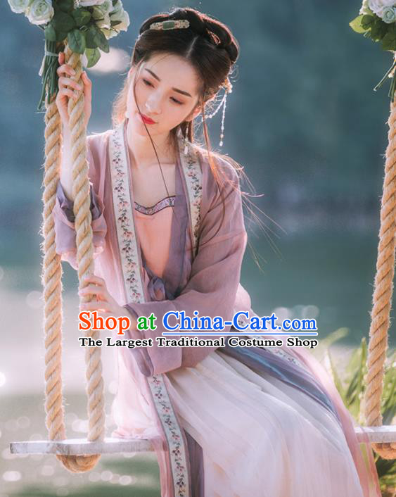 Chinese Ancient Palace Lady Hanfu Han Dynasty Imperial Concubine Queen Embroidered Historical Costumes