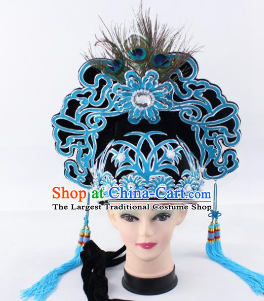 Chinese Traditional Peking Opera Niche Headwear Ancient Gifted Scholar Black Hat for Men