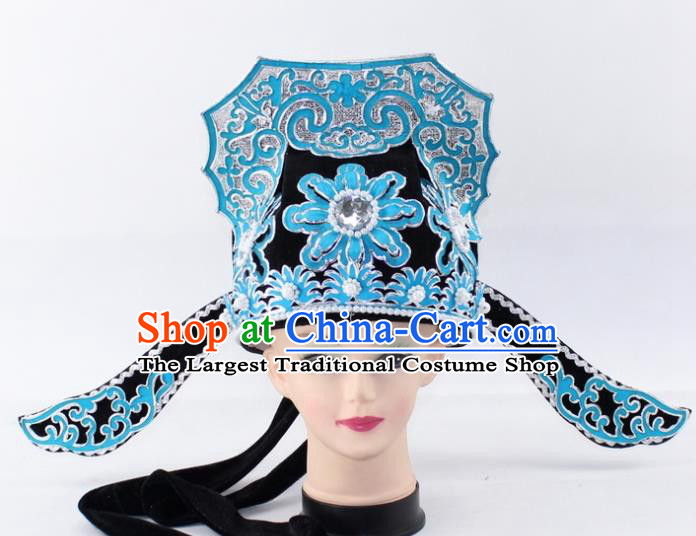 Chinese Traditional Peking Opera Niche Headwear Ancient Scholar Black Hat for Men