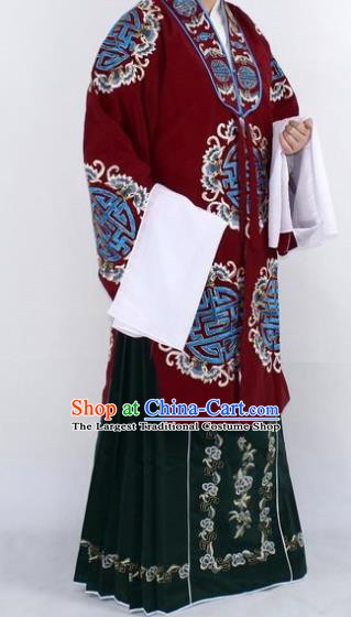 Chinese Traditional Peking Opera Pantaloon Costumes Ancient Landlord Shiva Purplish Red Cloak for Women