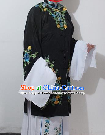 Chinese Traditional Peking Opera Actress Black Costumes Ancient Nobility Lady Embroidered Dress for Women