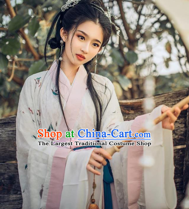 Chinese Ancient Palace Lady Hanfu Han Dynasty Imperial Concubine Queen Embroidered Historical Costumes