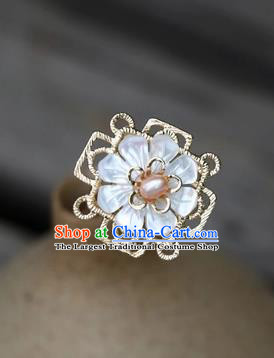 Chinese Traditional Hair Accessories Ancient Handmade Shell Flower Hairpins for Women