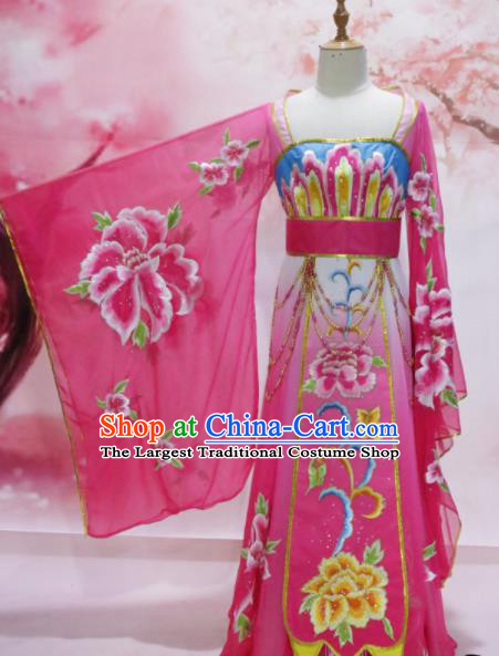 Chinese Traditional Embroidered Costume Ancient Tang Dynasty Imperial Consort Pink Hanfu Dress for Women
