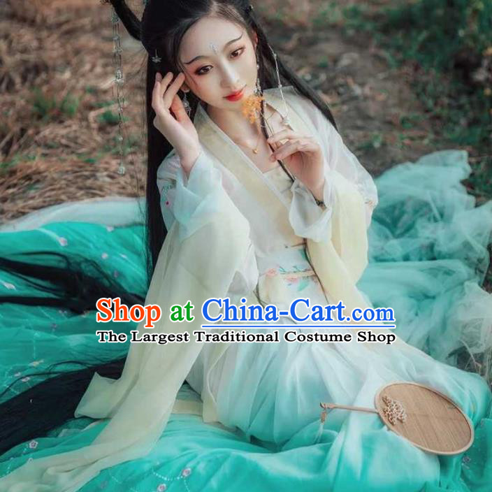 Chinese Ancient Palace Lady Hanfu Han Dynasty Imperial Concubine Queen Embroidered Historical Costumes