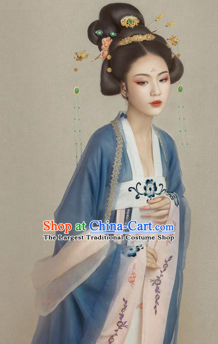 Traditional Chinese Tang Dynasty Imperial Consort Costumes Ancient Fairy Hanfu Dress for Women
