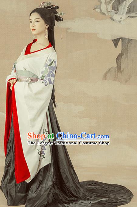 Traditional Chinese Ancient Han Dynasty Imperial Consort Costumes and Headpiece for Women