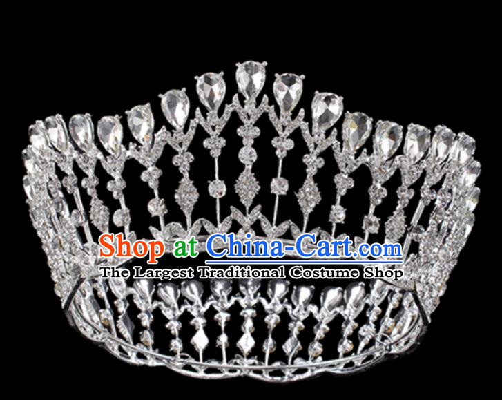 Baroque Style Bride Hair Accessories Queen Crystal Royal Crown for Women