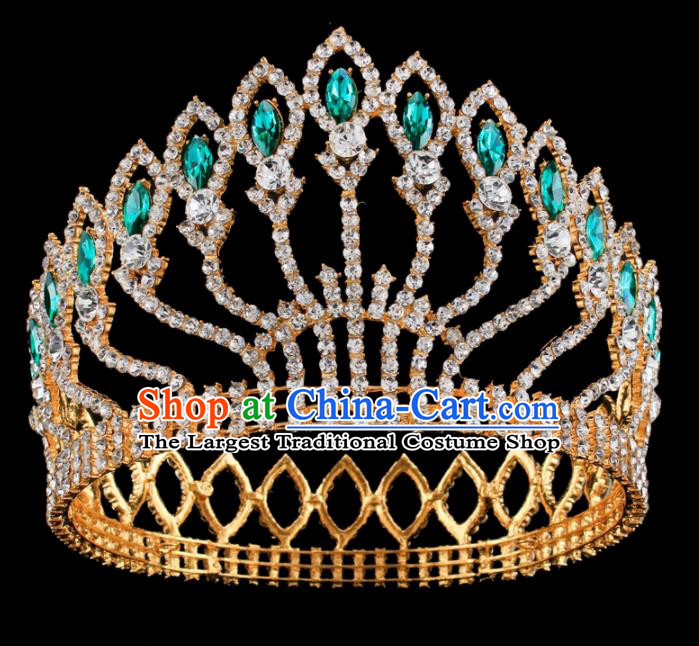 Baroque Wind Retro Hair Accessories Bride Golden Round Royal Crown for Women