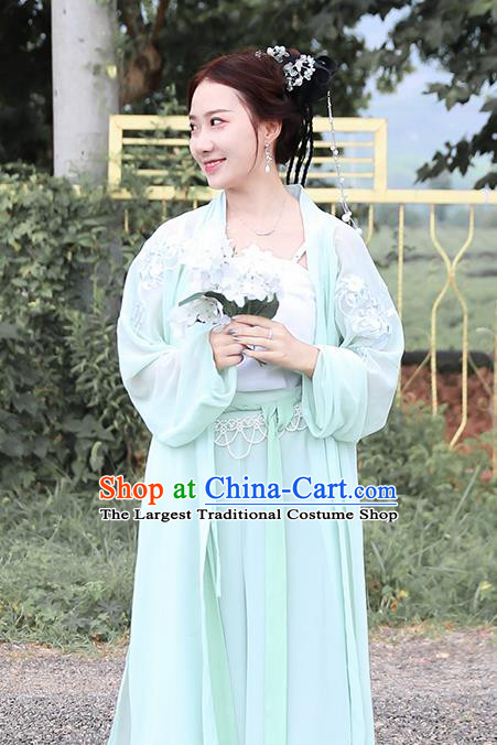 Traditional Chinese Song Dynasty Nobility Lady Costumes Ancient Peri Embroidered Dress for Rich