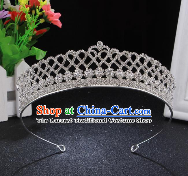 Handmade Wedding Bride Rhinestone Hair Accessories Baroque Princess Hair Clasp Retro Crystal Royal Crown for Women