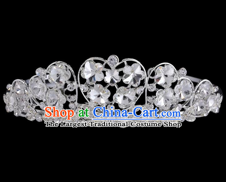 Handmade Top Grade Baroque Crystal Flowers Hair Clasp Royal Crown Bride Retro Wedding Hair Accessories for Women