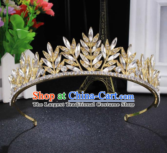 Handmade Top Grade Wedding Crystal Royal Crown Baroque Princess Retro Hair Accessories for Women