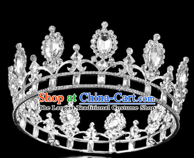 Top Grade Handmade Wedding Crystal Royal Crown Baroque Princess Retro Hair Accessories for Women