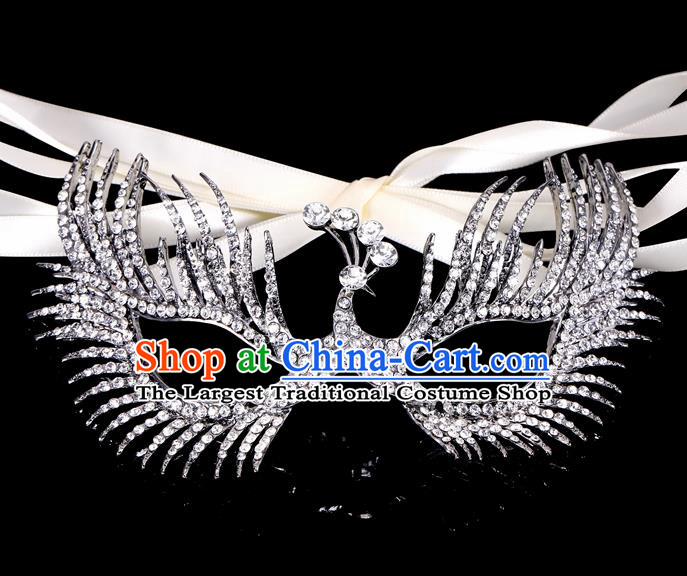 Handmade Halloween Accessories Face Mask Venice Fancy Ball Crystal Peacock Grey Masks for Women