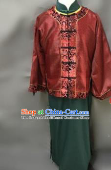 Chinese Ancient Qing Dynasty Nobility Childe Costumes Red Mandarin Jacket for Men