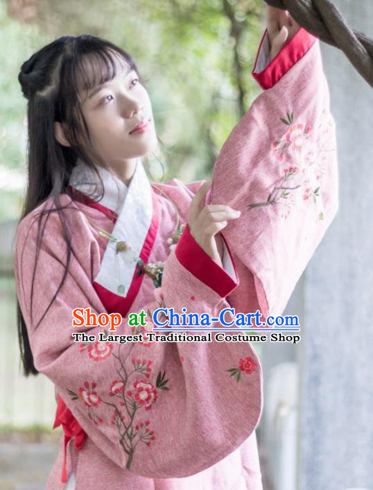 Traditional Chinese Ancient Ming Dynasty Costume Nobility Lady Embroidered Blouse for Rich Women