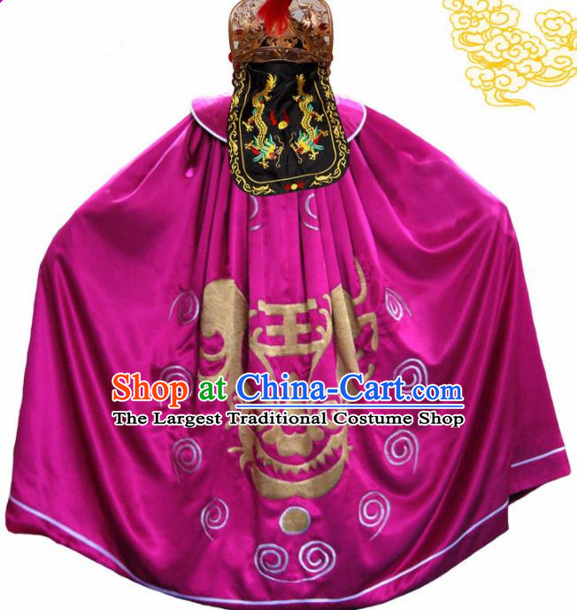 Traditional Chinese Beijing Opera Costume Sichuan Opera Changing Faces Embroidered Rosy Cloak for Men