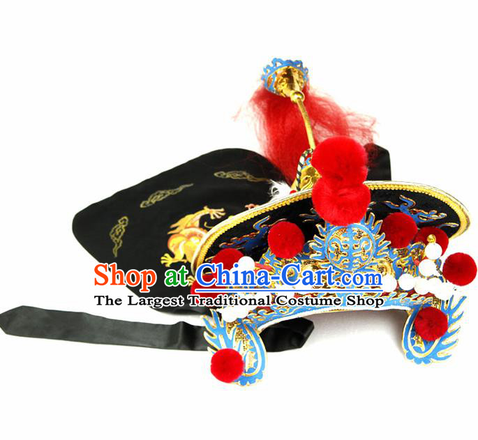 Chinese Traditional Beijing Opera Hats Sichuan Opera Changing Faces Embroidered Helmet for Men