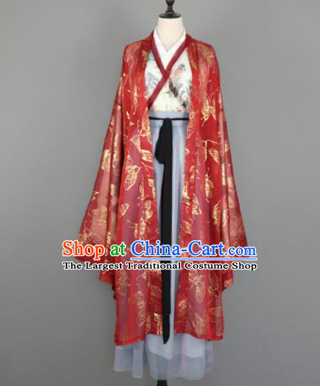Chinese Jin Dynasty Nobility Lady Costumes Ancient Princess Embroidered Hanfu Dress for Women