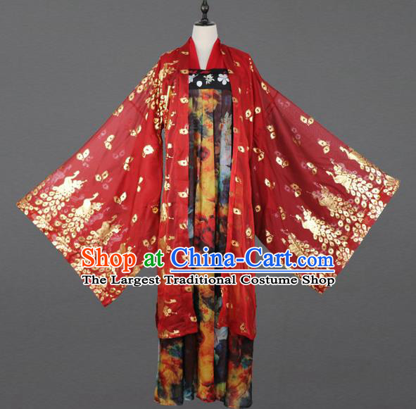 Chinese Tang Dynasty Nobility Lady Costumes Ancient Princess Embroidered Hanfu Dress for Women