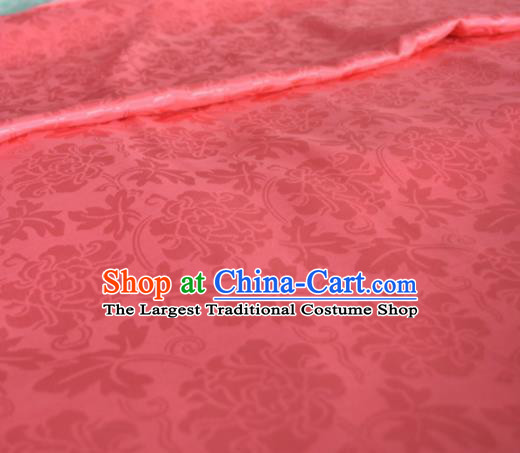 Asian Chinese Traditional Twine Peony Pattern Design Pink Brocade Fabric Silk Fabric Chinese Fabric Material