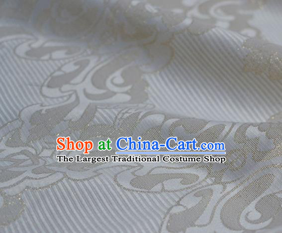 Asian Chinese Traditional Pattern Design White Brocade Fabric Chinese Costume Silk Fabric Material