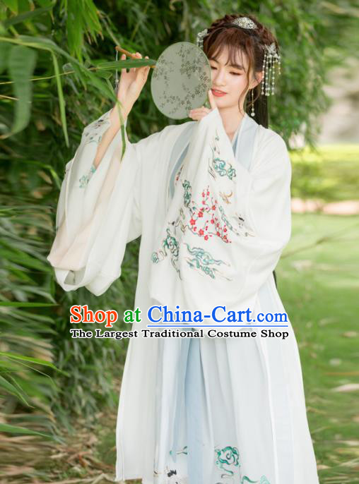 Traditional Chinese Tang Dynasty Princess Embroidered Costumes Ancient Peri Hanfu Dress for Rich Women