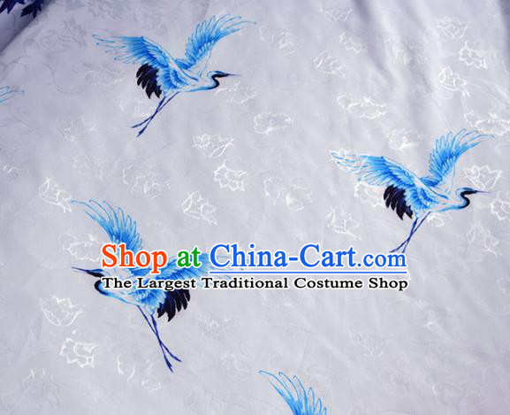 Asian Chinese Fabric Traditional Cranes Pattern Design Fabric Chinese Costume Silk Fabric Material