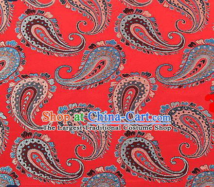 Asian Chinese Red Brocade Fabric Traditional Pattern Design Satin Pillow Silk Fabric Material