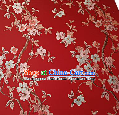 Chinese Traditional Red Brocade Fabric Asian Pattern Design Satin Cushion Silk Fabric Material