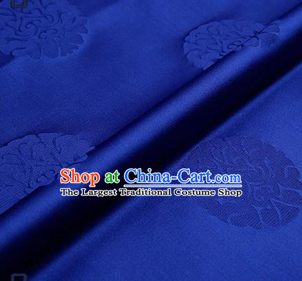 Traditional Chinese Brocade Drapery Classical Pattern Design Royalblue Satin Qipao Silk Fabric Material