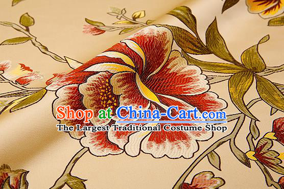 Chinese Traditional Flower Silk Fabric Brocade Embroidered Fabric Dress Material