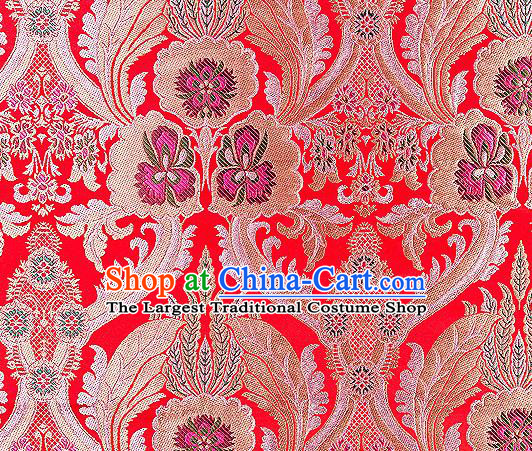 Traditional Chinese Tang Suit Red Nanjing Brocade Material Silk Fabric Classical Pattern Design Satin Drapery