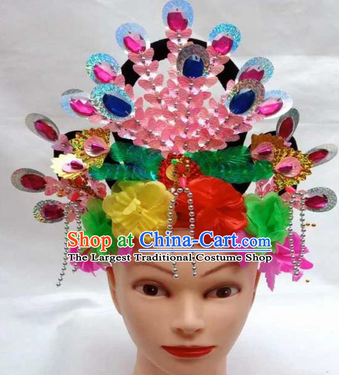 Chinese Traditional Folk Dance Yanko Dance Hair Accessories Peking Opera Diva Headwear for Women