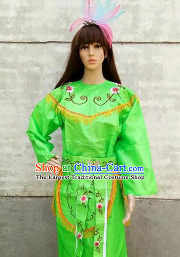 Chinese Traditional Folk Dance Green Costumes Ancient Peking Opera Diva Clothing for Women