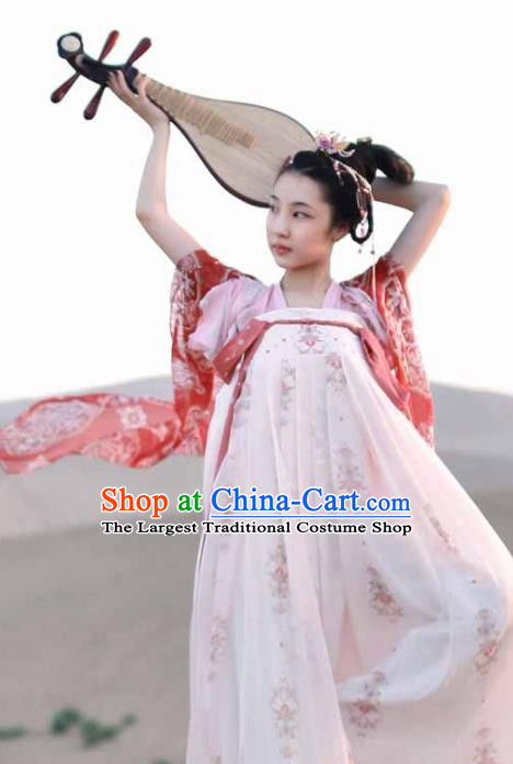 Chinese Ancient Palace Hanfu Dress Tang Dynasty Imperial Consort Embroidered Costumes for Women